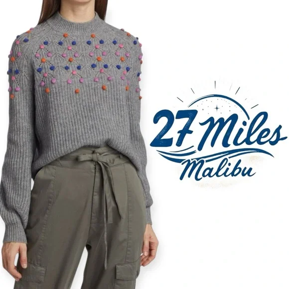27 MILES MALIBU wool cashmere
Deana Popcorn Sweater Gray Multi Size XS - Picture 2 of 11